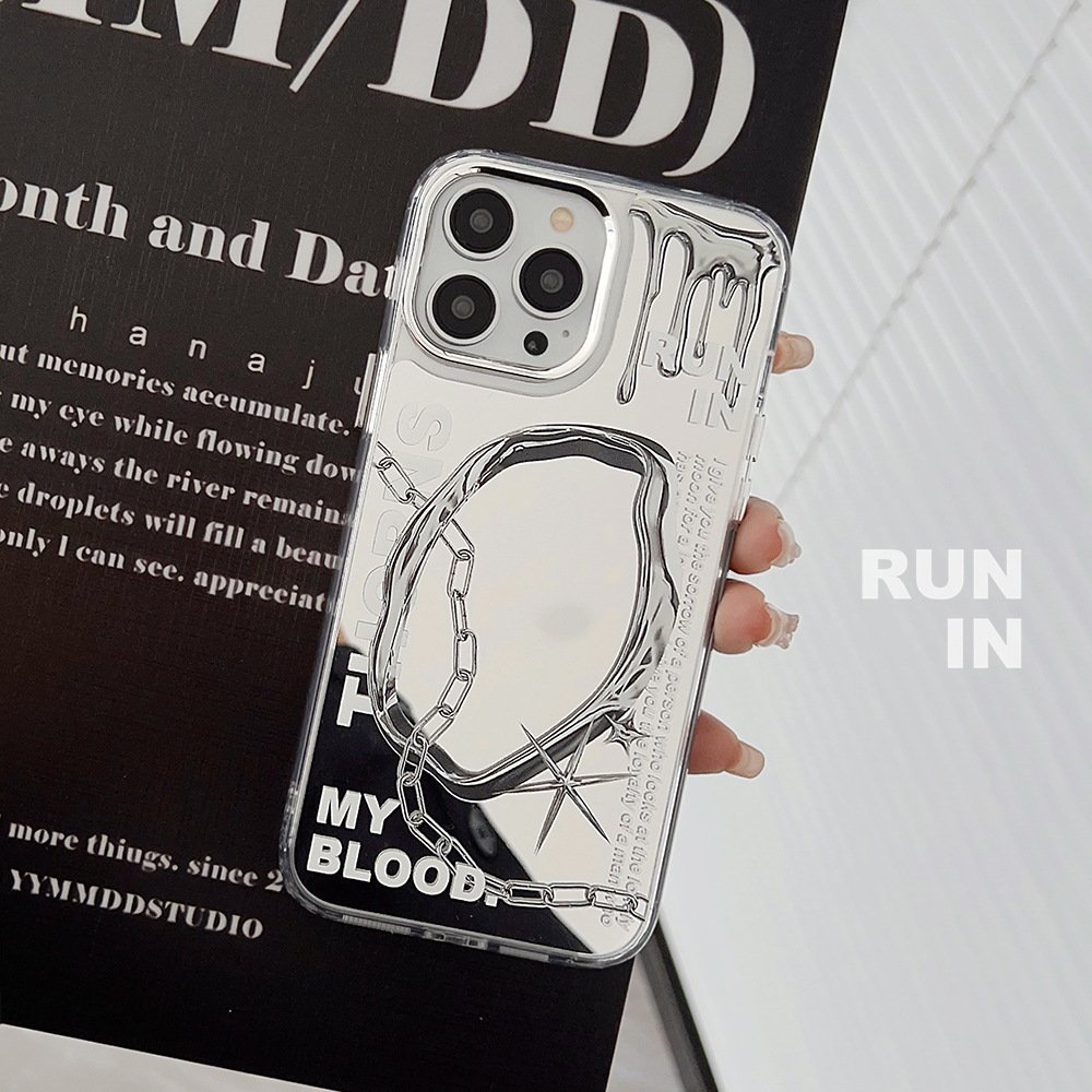 For iPhone 15 14 13 12 11 Pro Max Creative Design Electroplating Make Up Mirror Surface PC Mobile Phone Case