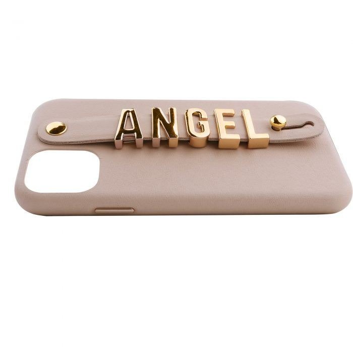 Custom name metal letter strap leather mobile phone case for iphone 13 pro max