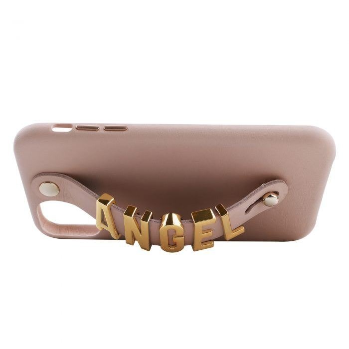 Custom name metal letter strap leather mobile phone case for iphone 13 pro max
