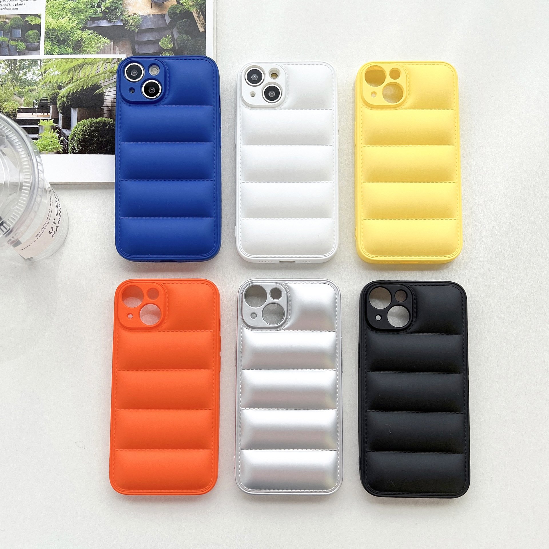 AilesTecca Puffers Case cotton down jacket fabric mobile phone case For Iphone 12 11 13 14 15 mini Pro Max X Xr Xs Phone Case