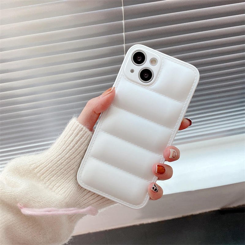 AilesTecca Puffers Case cotton down jacket fabric mobile phone case For Iphone 12 11 13 14 15 mini Pro Max X Xr Xs Phone Case