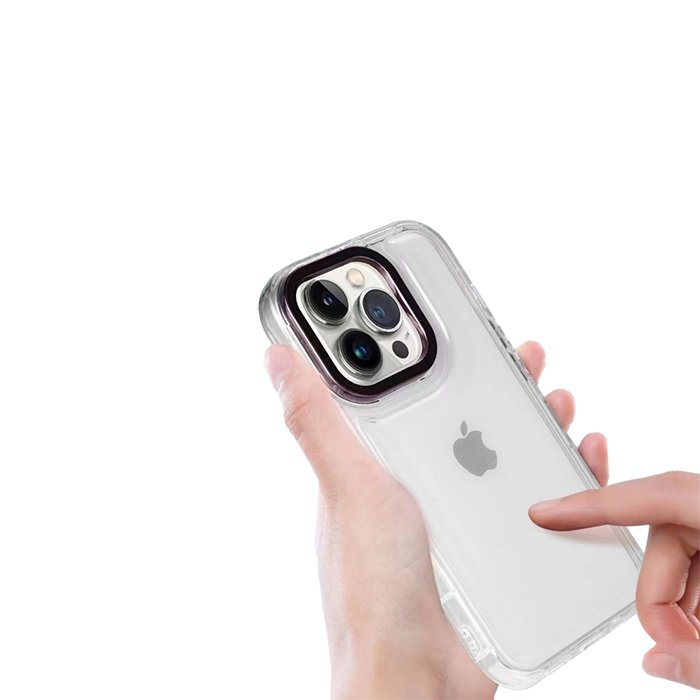 1.5mm Transparent TPU Electroplated Lens Frame Anti Drop Phone Case for iphone 15