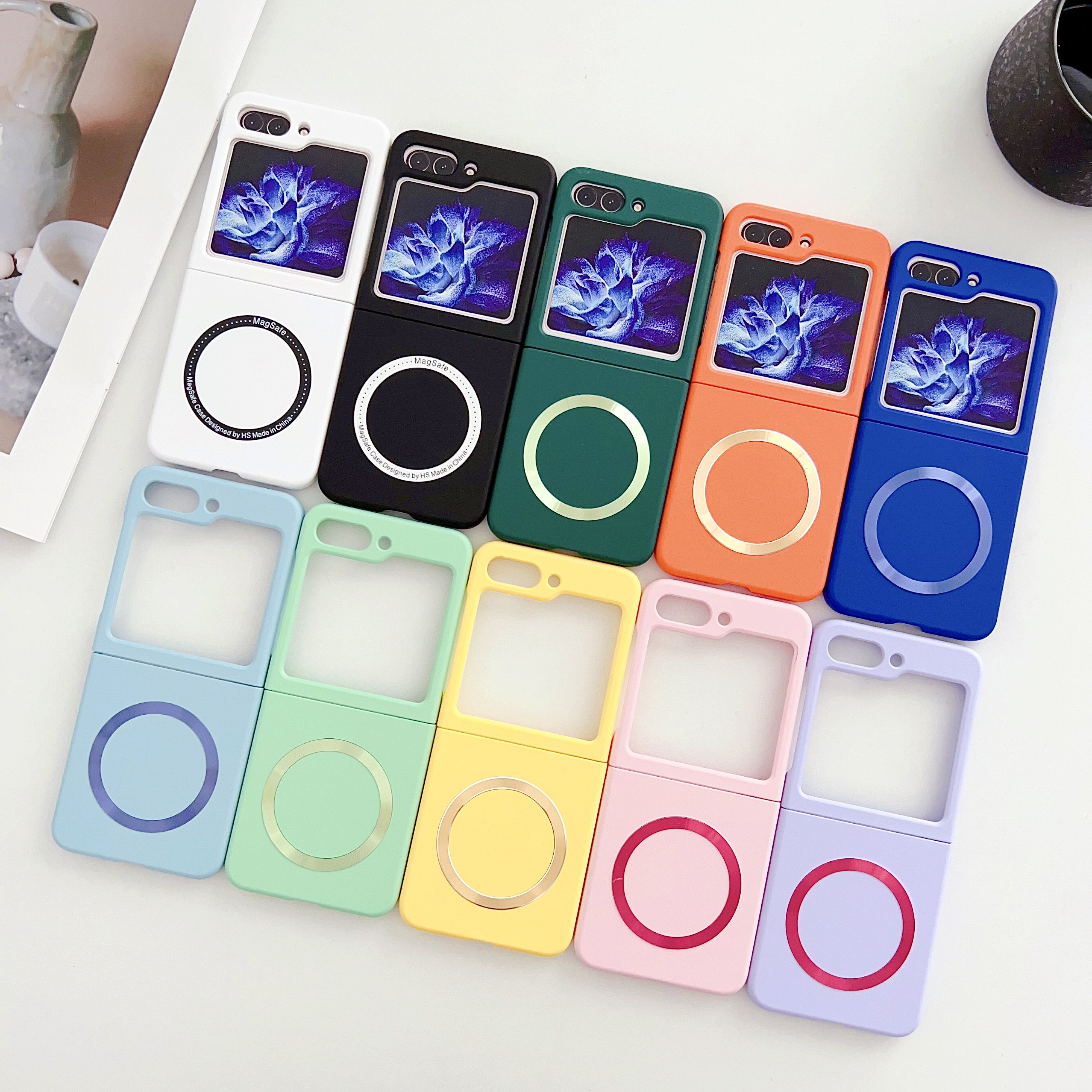 Candy Color Shockproof Protective Matte PC Back Cover Magnetic Mobile Phone Case For Samsung Galaxy Z Flip6 Flip5