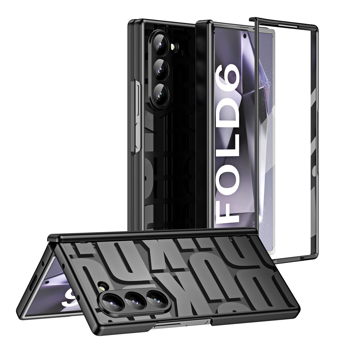 New style luxury mobile phone case for Samsung Galaxy Z fold 6 Trendy electroplated transparent fold6 hinge anti drop case