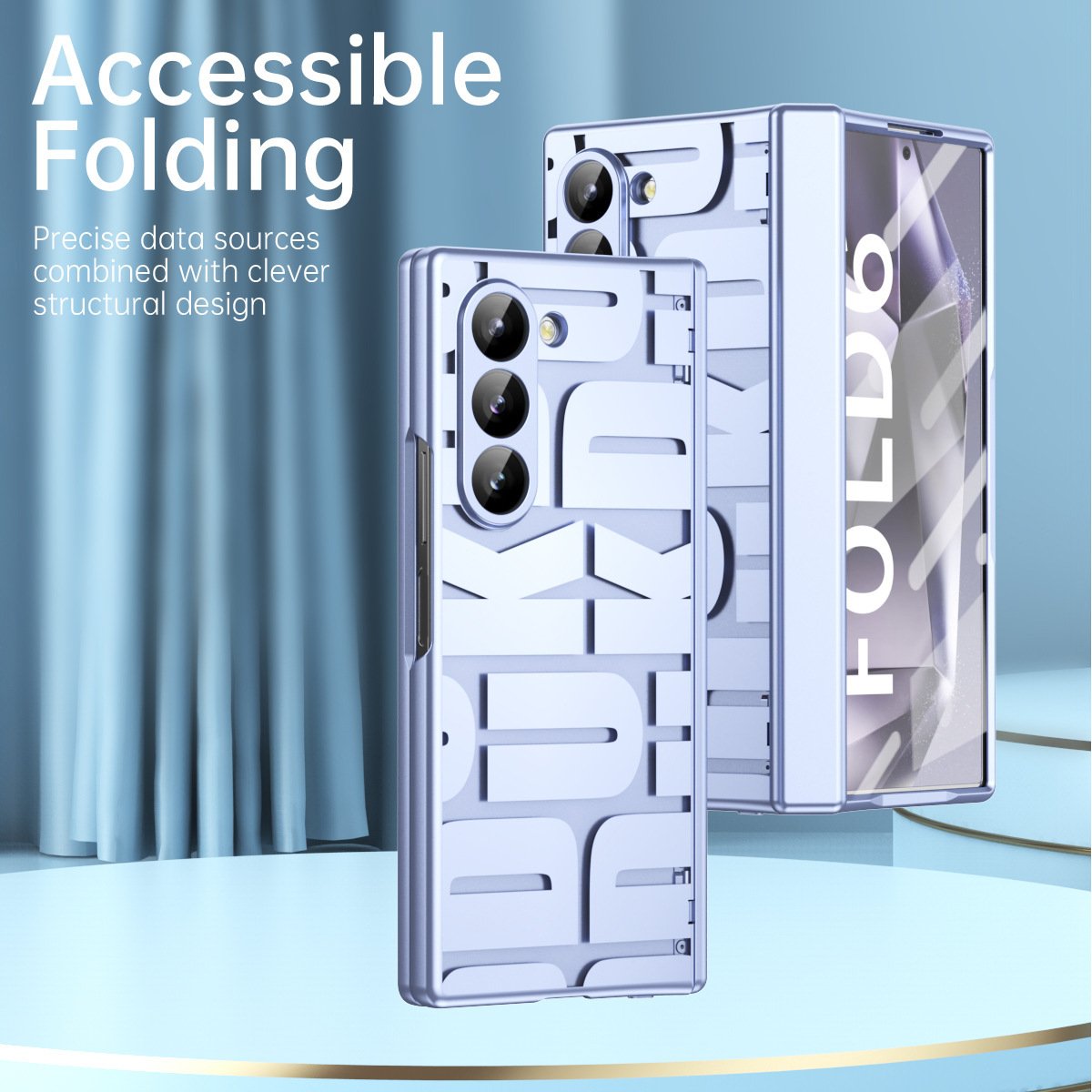 New style luxury mobile phone case for Samsung Galaxy Z fold 6 Trendy electroplated transparent fold6 hinge anti drop case