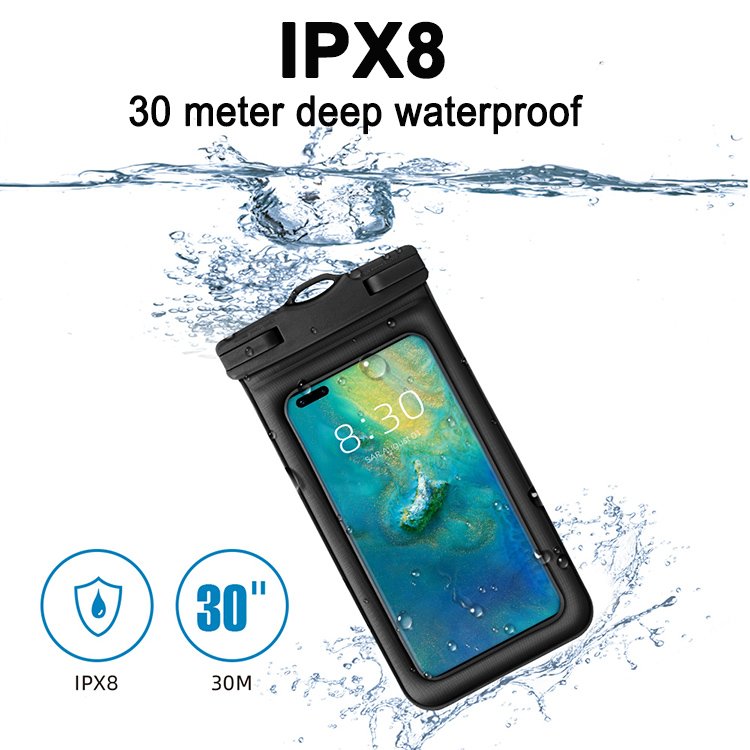 7.2inch Sponge Floating Buoyancy IPX8 Swim Universal PVC Waterproof Cell Mobile Phone Case Bag Pouch for iPhone 14