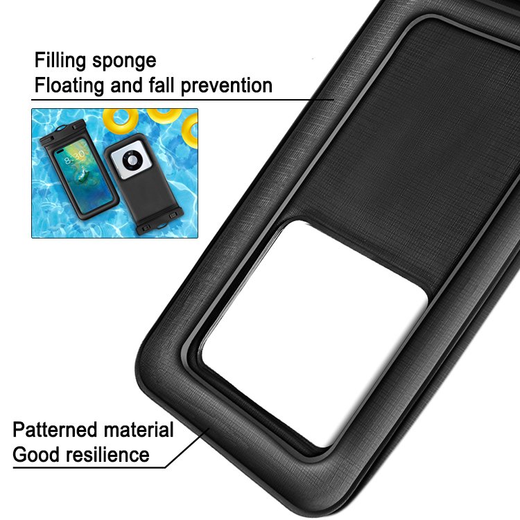7.2inch Sponge Floating Buoyancy IPX8 Swim Universal PVC Waterproof Cell Mobile Phone Case Bag Pouch for iPhone 14