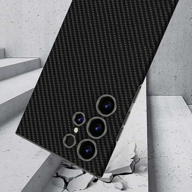 High Quality Alloy Lens Hole Frame Protection Skin Feel PU Leather Shockproof Mobile Phone Case For Samsung S24 Ultra S23 Ultra