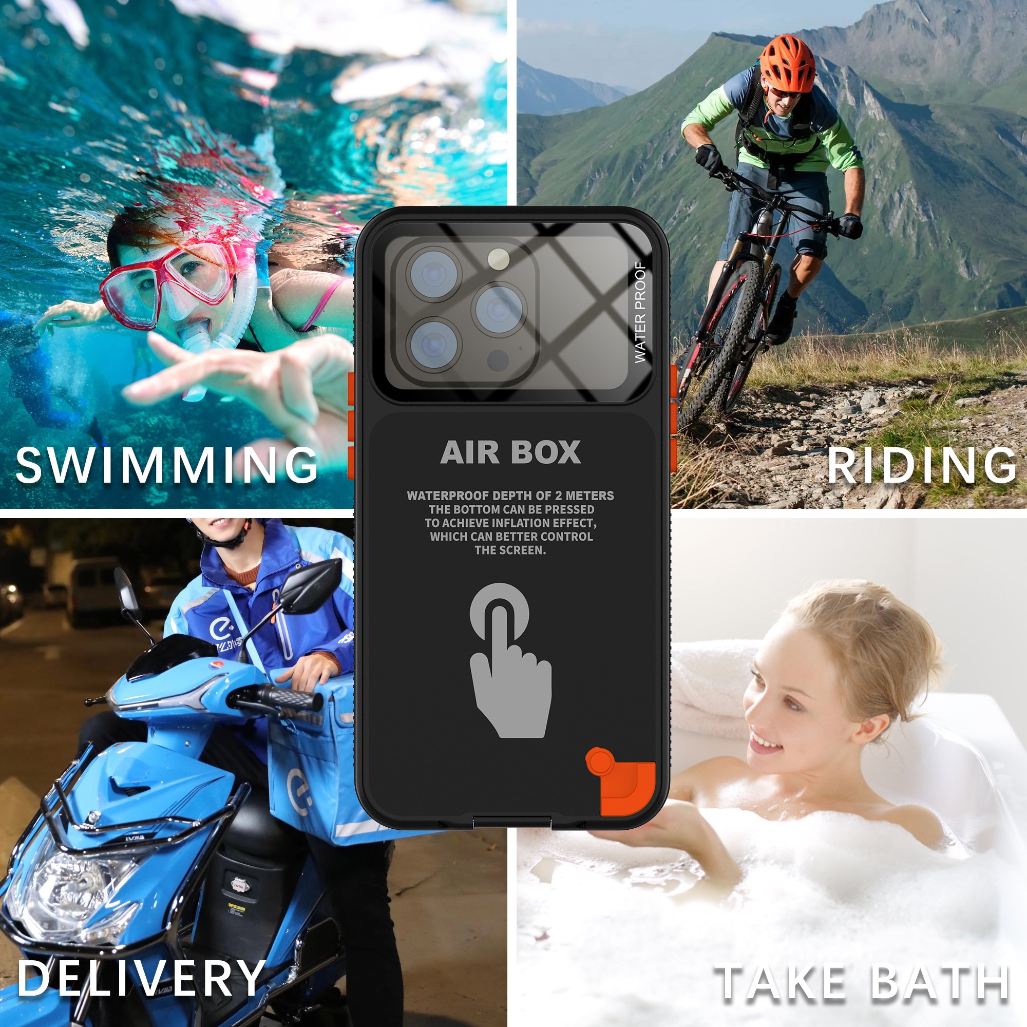 New outdoor sport Underwater photography IP68 With Lanyard 6.1 inch Universal Waterproof Phone Case For iPhone16/15/14/13/12pro