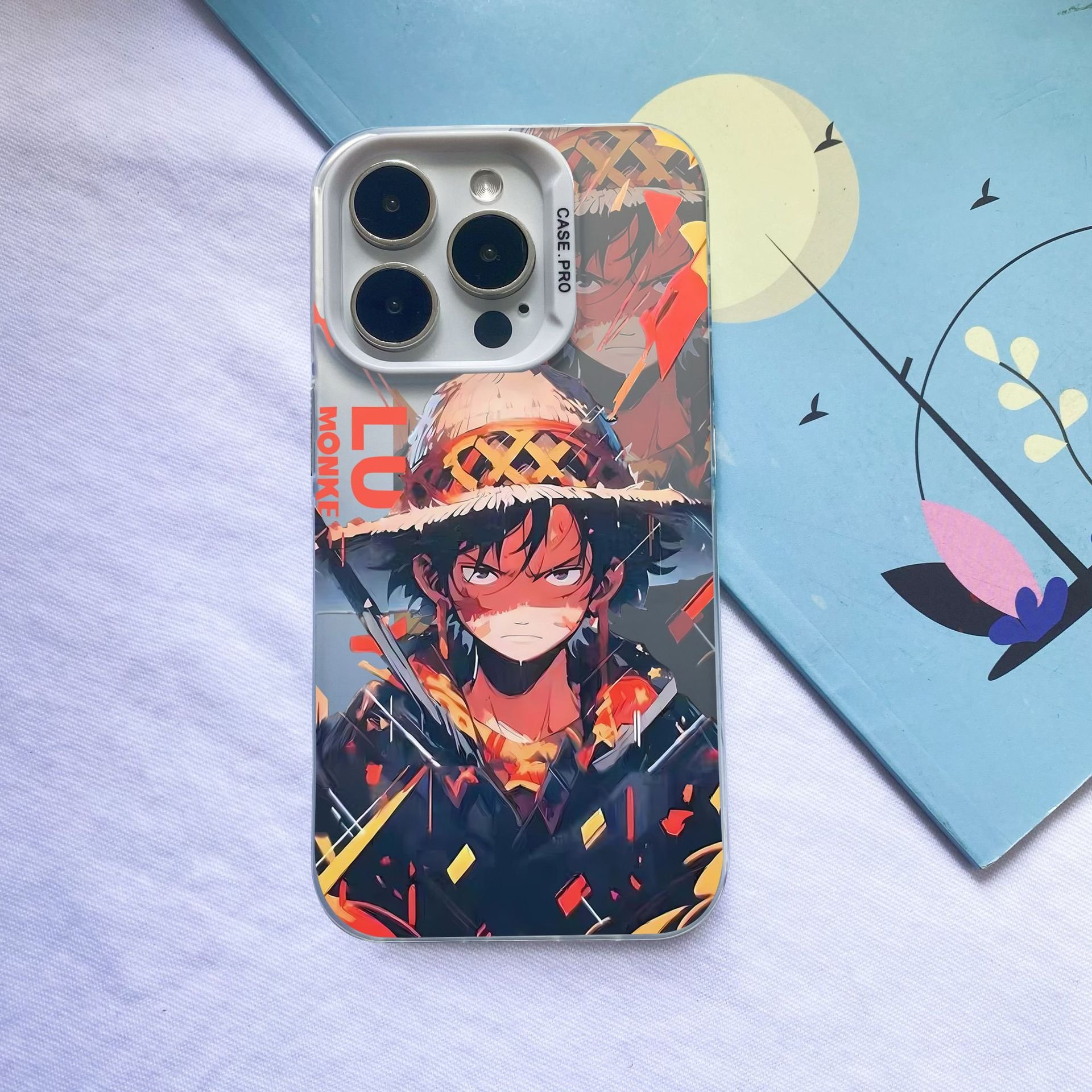 Anime One Piece Luffy Solon Silver IMD phone case for iphone 16 15 14 13 12 11 plus/pro/pro max