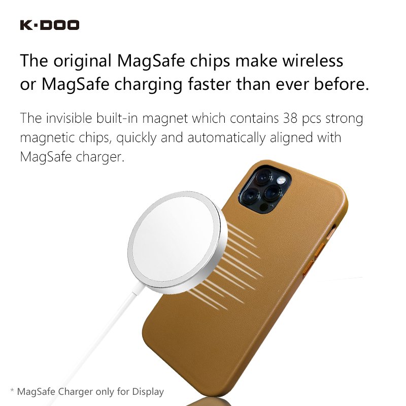 K-Doo Meg Noble Collection luxurious leather case with Mag-netic original design full covered for iphone12/12mini/12pro/12promax