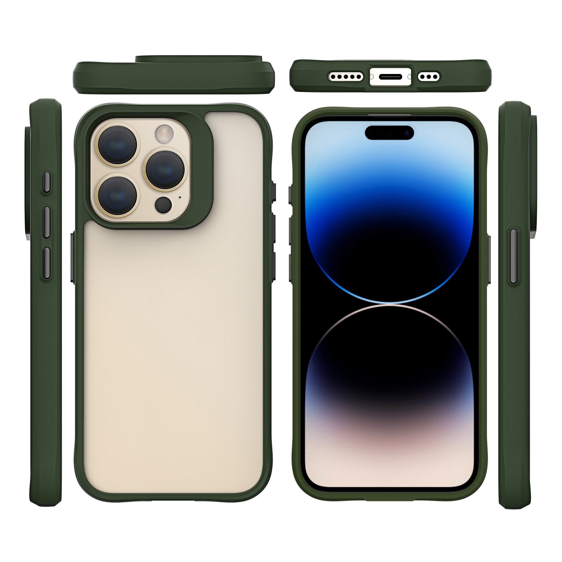 For iPhone 15 Pro Shockproof Clear Hard Back Cover Phone Case for iPhone 14 Plus 13 12 11 Pro Max Soft TPU Bumper Phone Shell