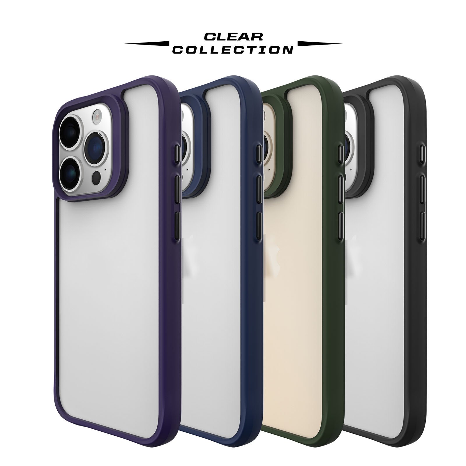 For iPhone 15 Pro Shockproof Clear Hard Back Cover Phone Case for iPhone 14 Plus 13 12 11 Pro Max Soft TPU Bumper Phone Shell