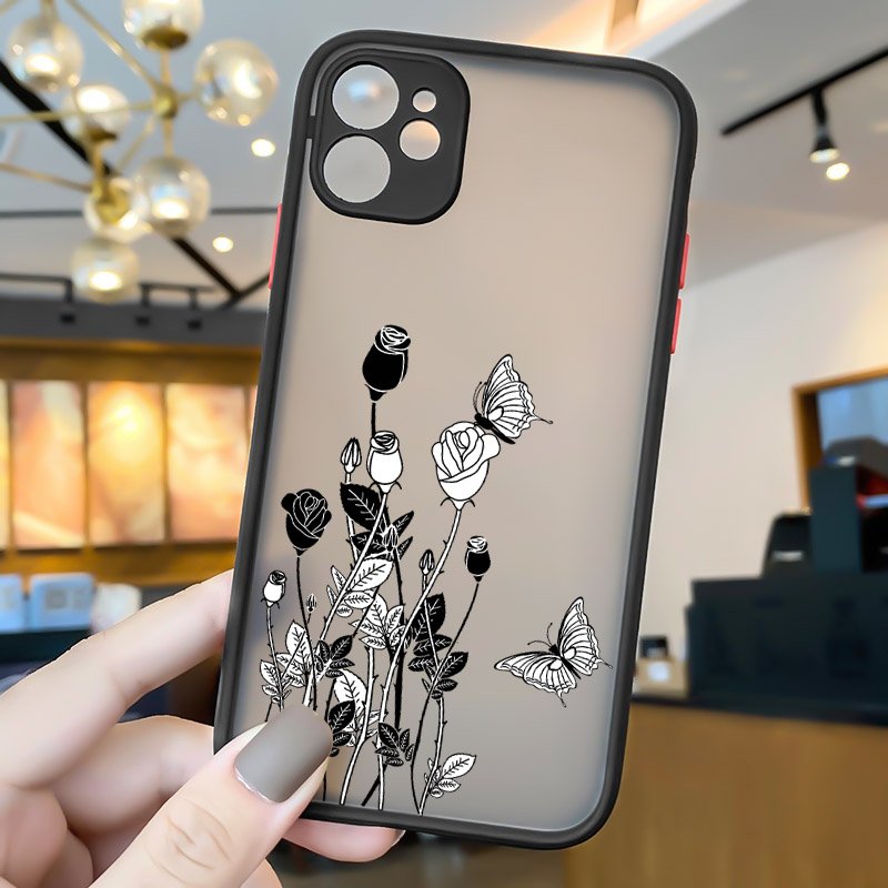 High quality Rose Butterfly Mobile phone Case For iPhone 15 promax