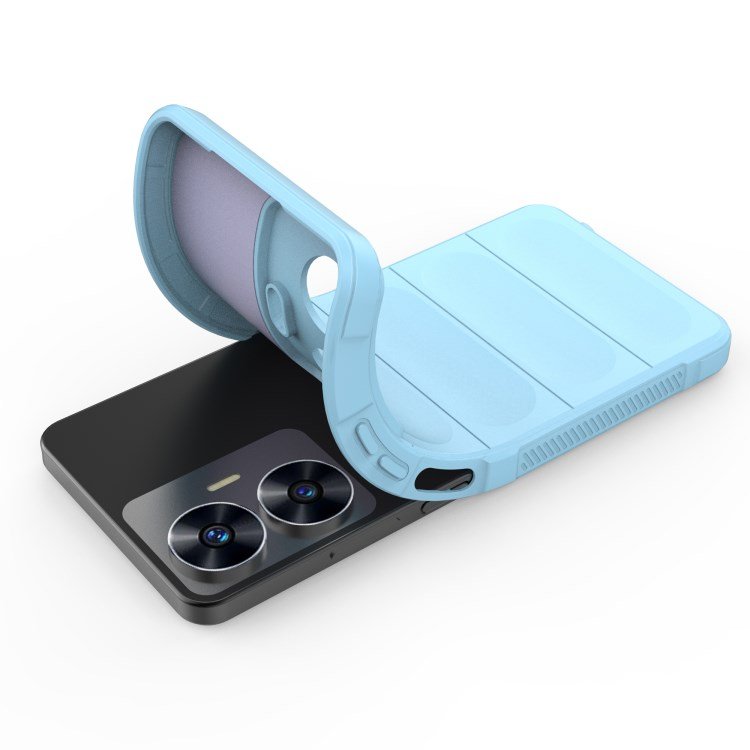 Anti-Scratch Rugged Mobile Back Cover For Realme C55 Flexible TPU Black Phone Case