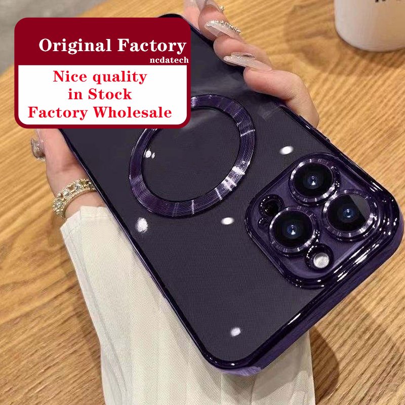Original Factory Magnetic Luxury Silicone Clear Cover Coque Fundas Para Mobile Phone Case For Iphone 14 15 16 Pro Max Xs Xr