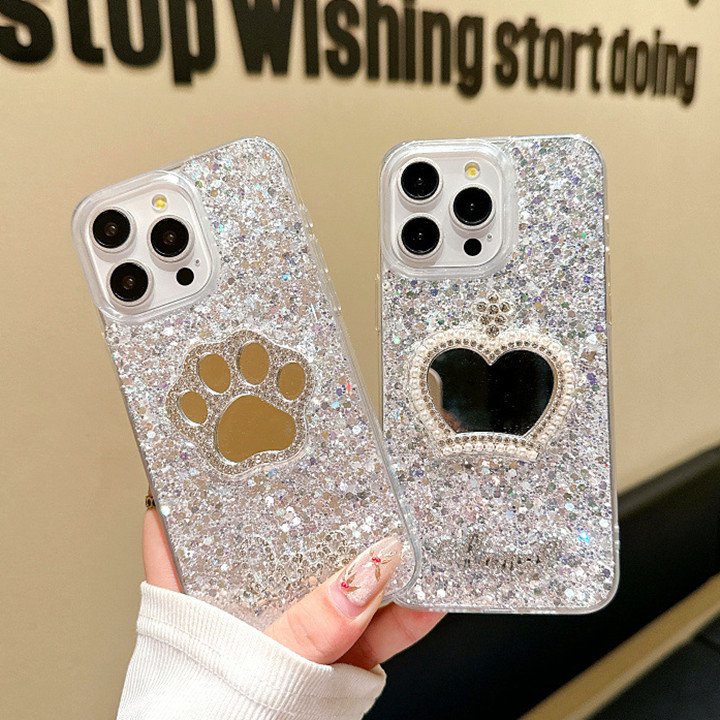 Fashion Glitter Epoxy Diamond Mirror Mobile Phone Case For iPhone 15 pro max 14 13 12 11 Shockproof Protect Back Cover