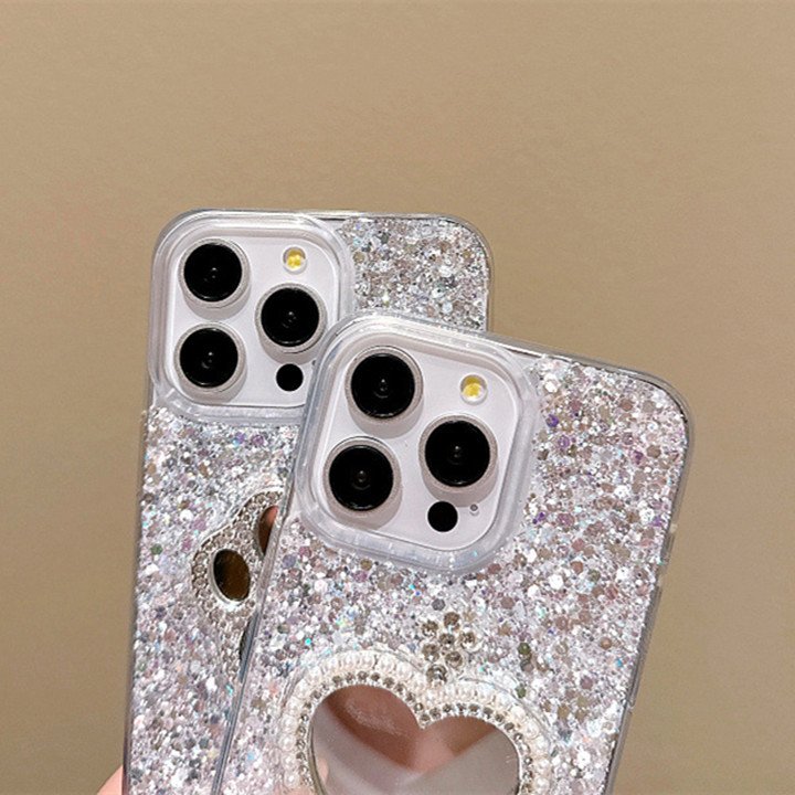 Fashion Glitter Epoxy Diamond Mirror Mobile Phone Case For iPhone 15 pro max 14 13 12 11 Shockproof Protect Back Cover