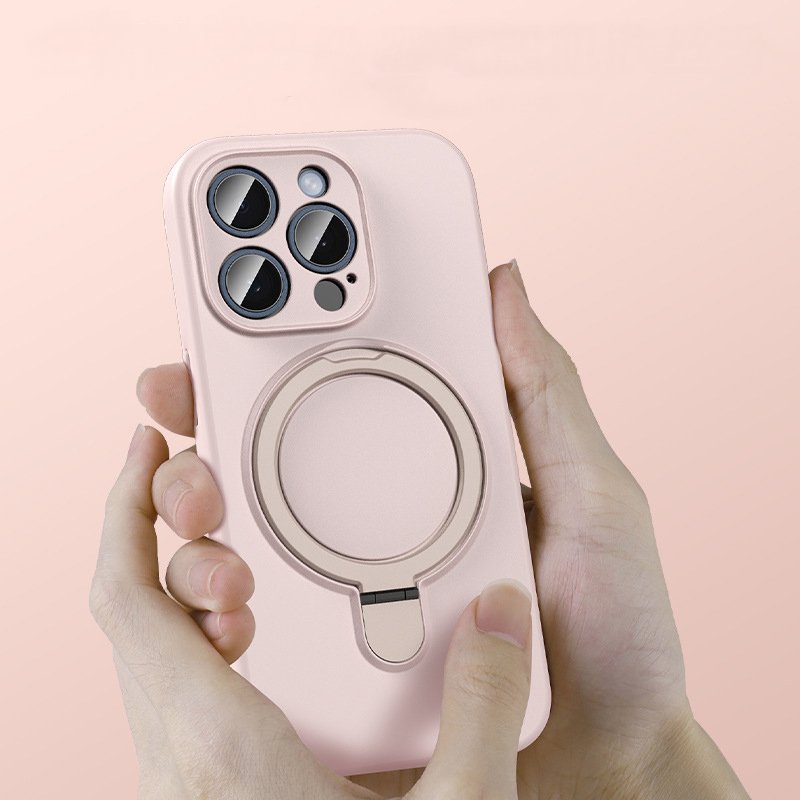 For iPhone 15 Case Silicone Cover with Invisible Kickstand Magnetic Charging Mobile Phone Case for iPhone 15 Pro MAX 14 13 12