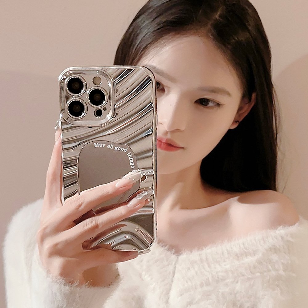 Quality Branded Smart Flip Tempered Glass Mirror Pearl Phone Back Cover Make Up Mobile Case For Samsung A70 S21 Ultra 5g