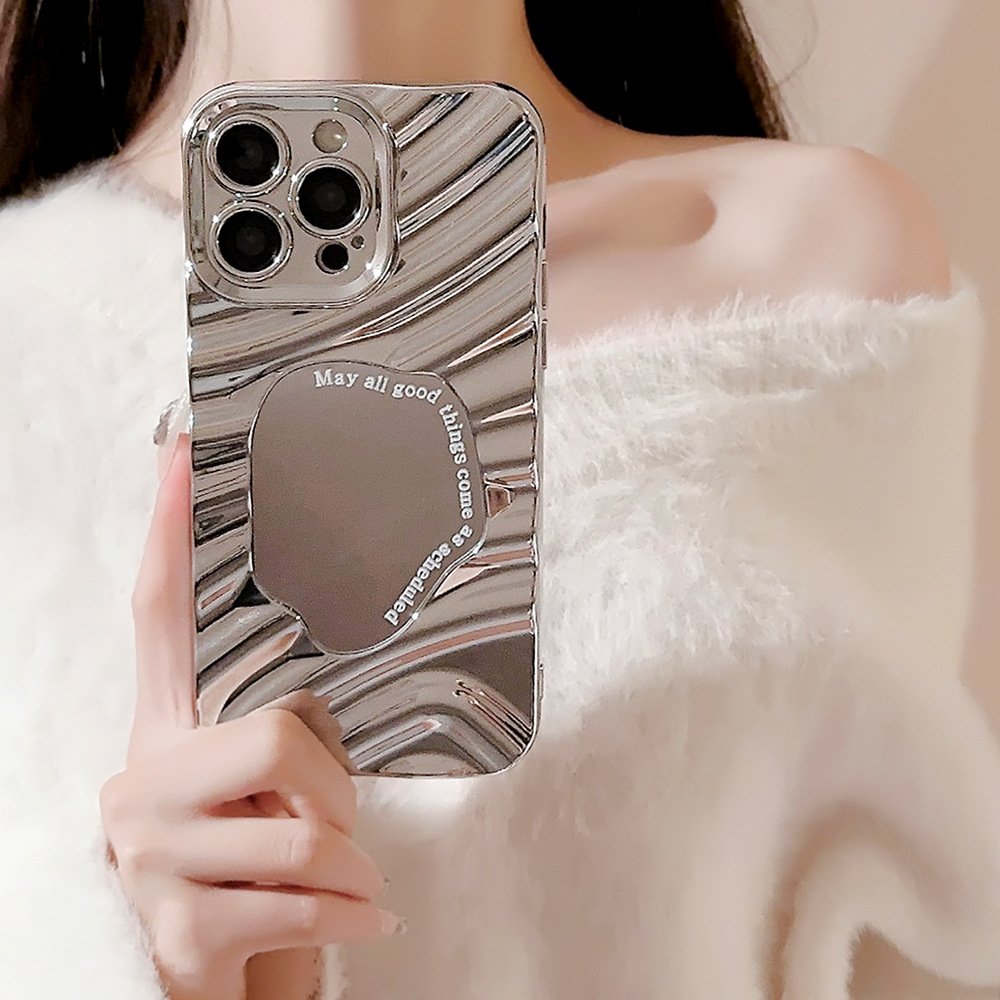 Quality Branded Smart Flip Tempered Glass Mirror Pearl Phone Back Cover Make Up Mobile Case For Samsung A70 S21 Ultra 5g