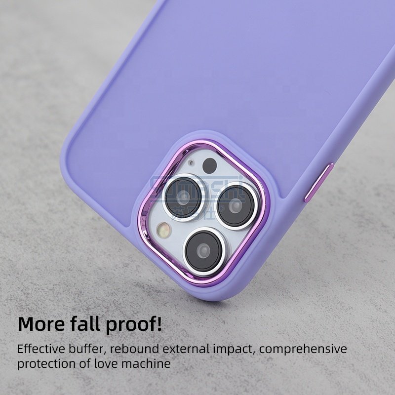 New designer matte Frosted Mobile Phone Case for infinix mobile cover For Iphone 14 15 Pro Max Case With plating Metal Lens