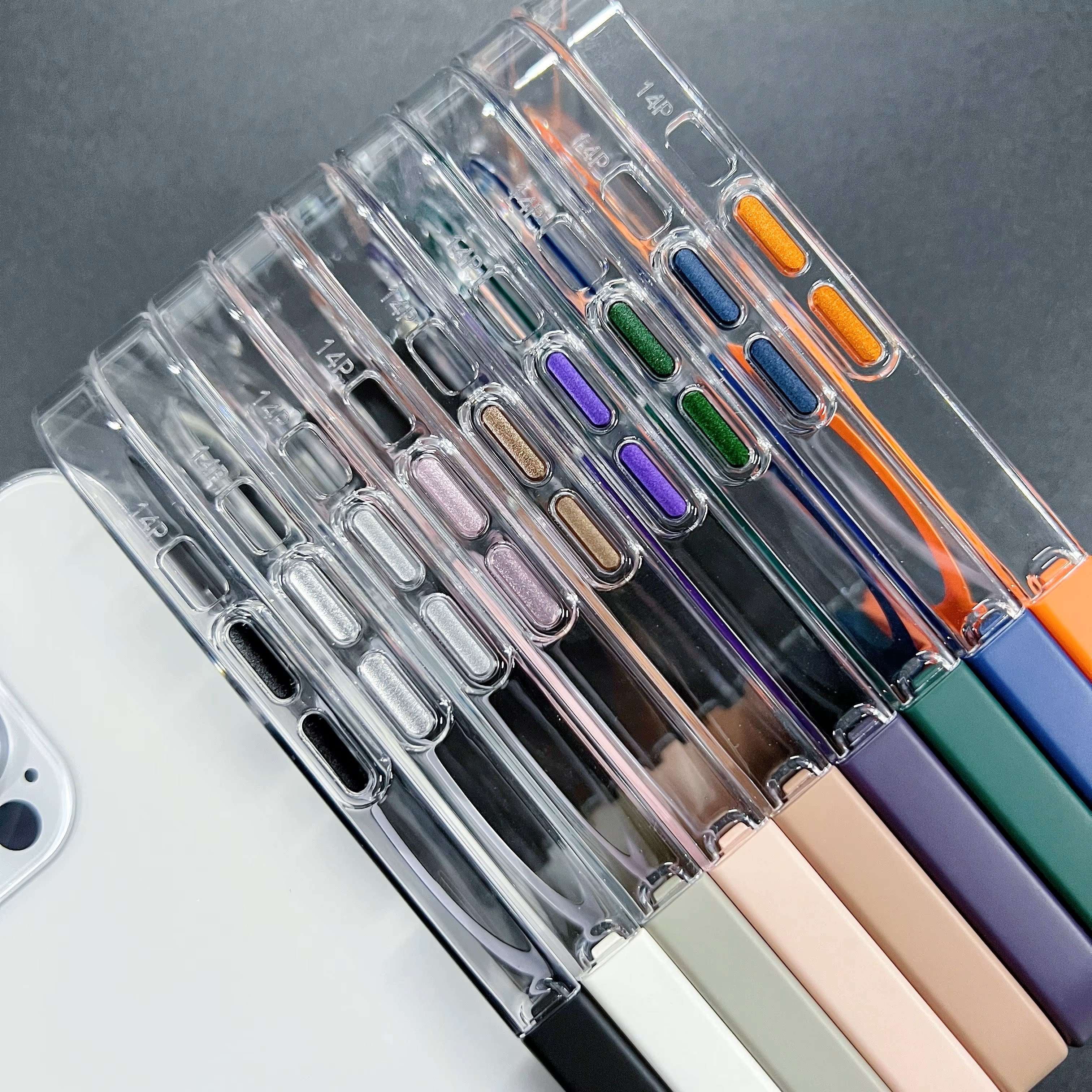 PC Clear Mobile Phone Case for iPhone 15 pro max 14 pro plus 13 12 11 Hard Touch Luxury Design Case with Two Color