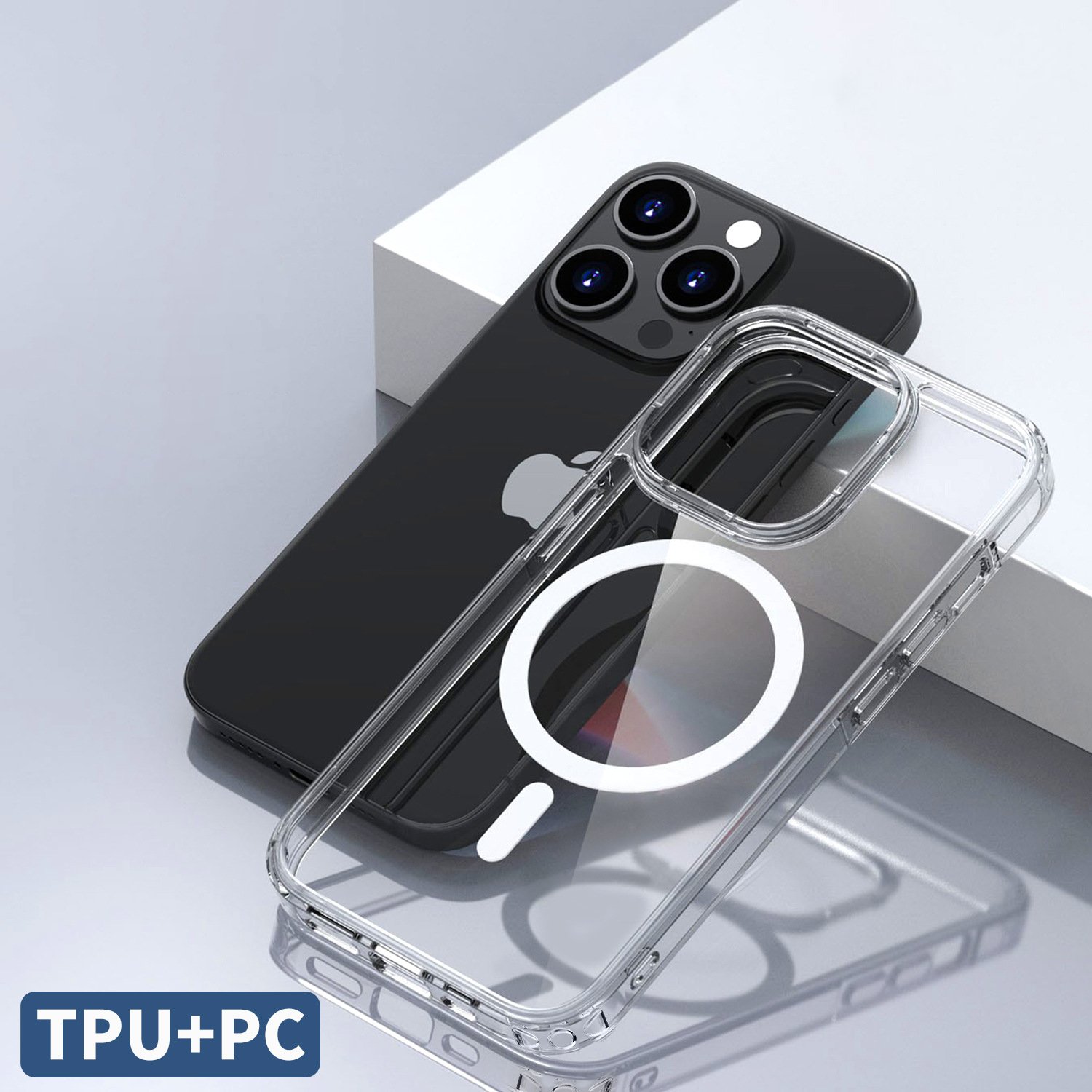 iPhone high quality clear magnetic phone case custom for Phone Sublimation Phone Case Blank Magnetic suction shell