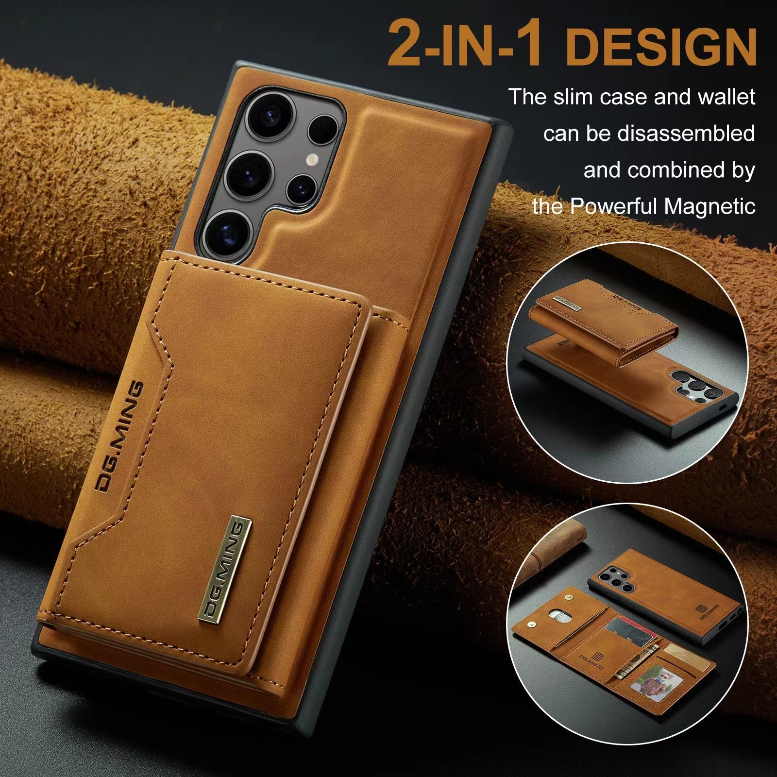 CaseMe A55 Retro Flip Multifunction Card Wallet Phone Leather Case For Samsung S24 S24Ultra S23 Plus S23FE Cover