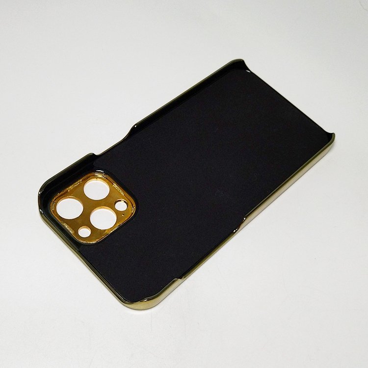 Customizable pattern logo texture plastic protective case gold plated luxury mobile phone case for iPhone 15 16 series