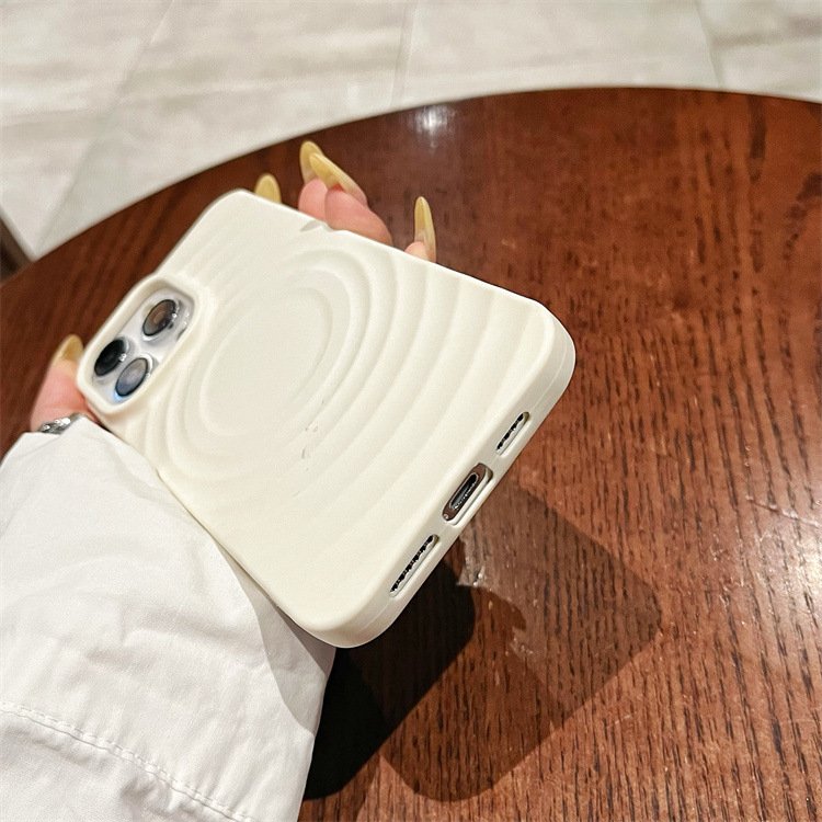 Soft Skin Feeling Water Ripple Magnetic Protective Shockproof Silicone Mobile Phone Case For iPhone 15 14 13 Pro Max Back Cover