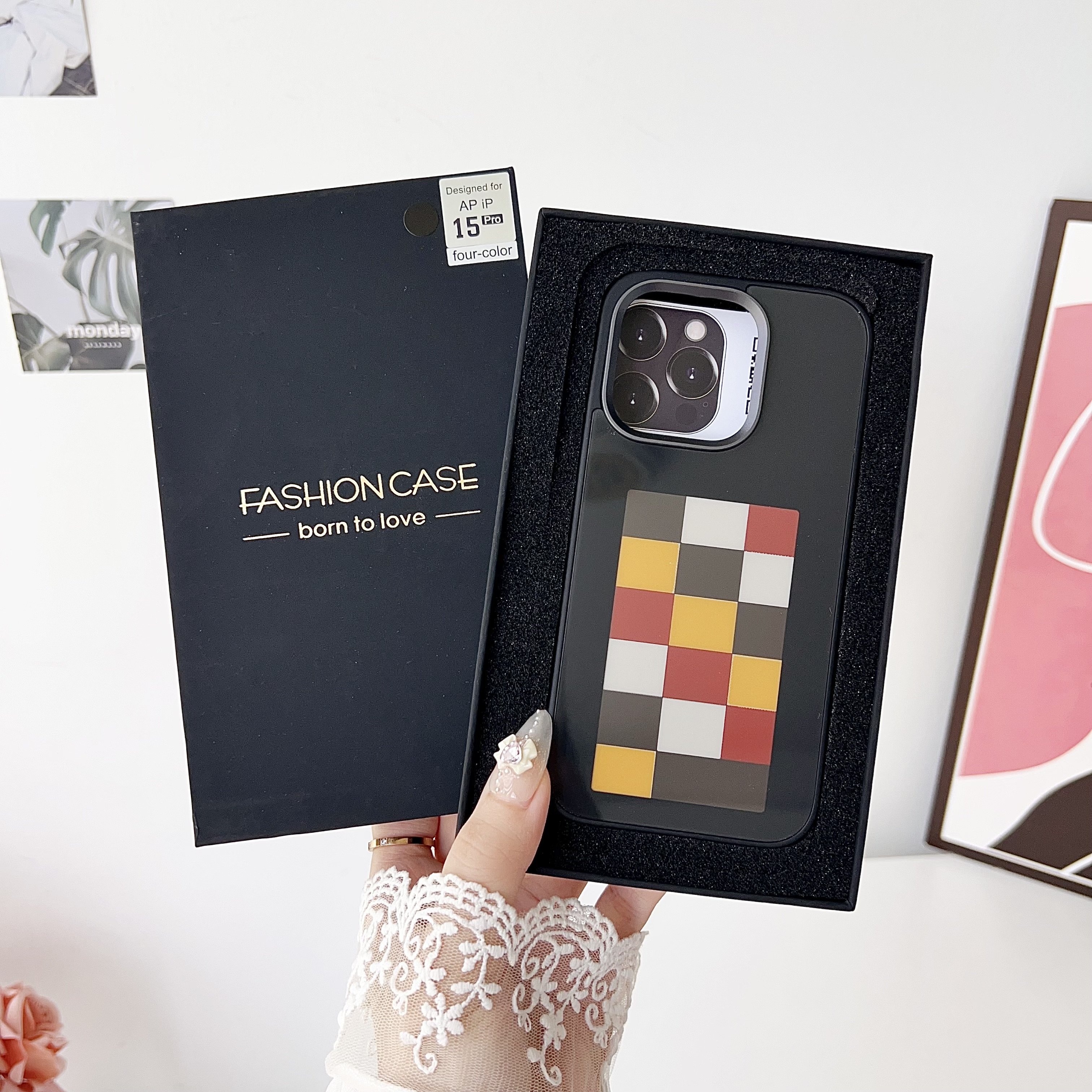 trendy product 2024 new arrival high tech smart DIY NFC smart E ink screen Display mobile phone case for iphone 15 pro max 14 13