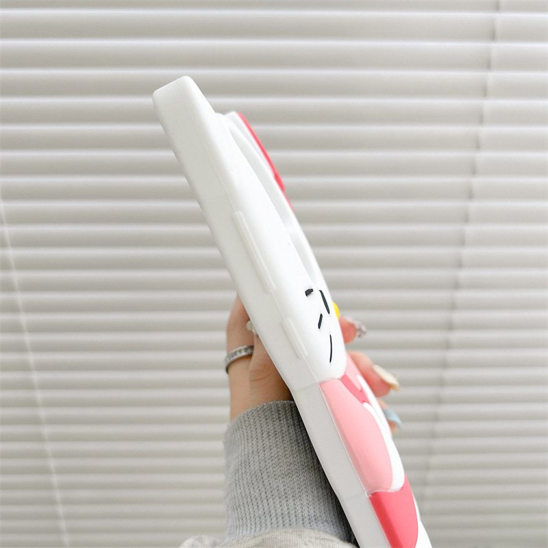 Tong-Seok Ma's same cute three-dimensional cartoon kt cat phone case for iphone 11 12 13 14 15 promax silicone phone accessories