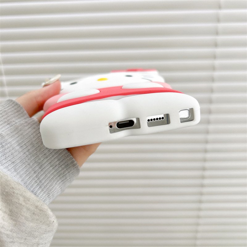 Tong-Seok Ma's same cute three-dimensional cartoon kt cat phone case for iphone 11 12 13 14 15 promax silicone phone accessories