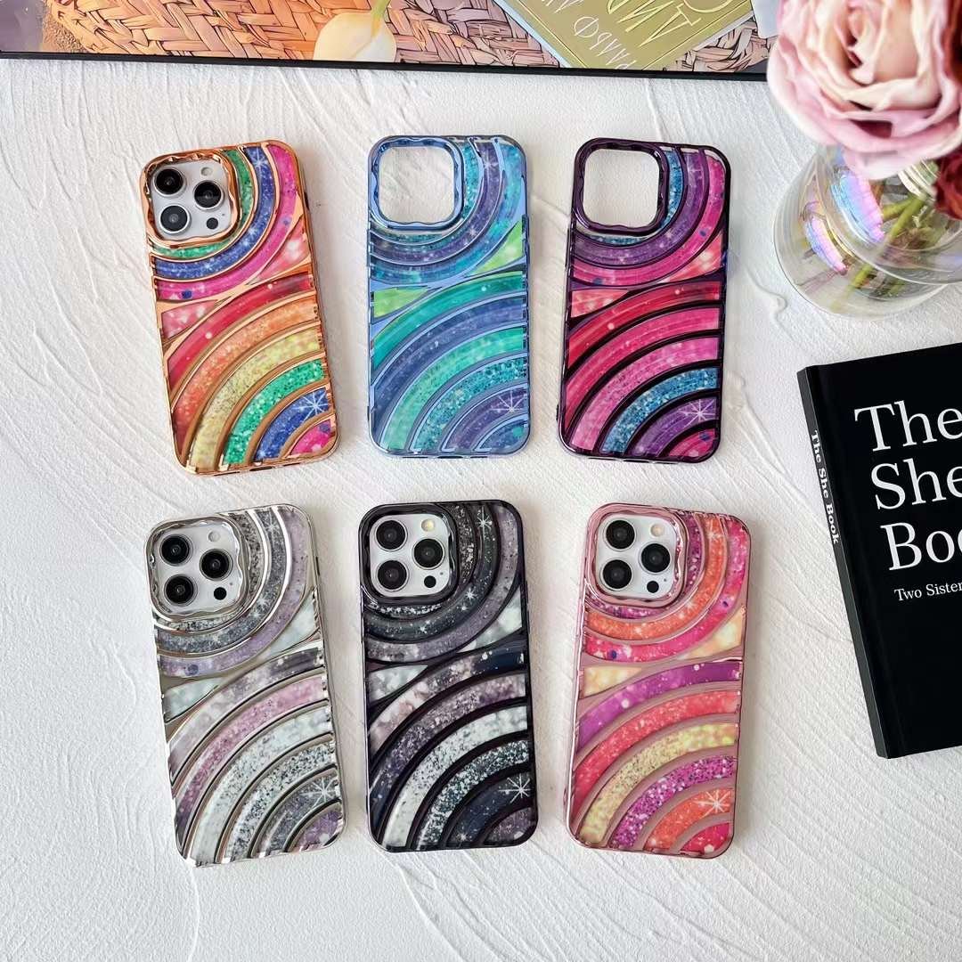 New Cute Electroplate Business Bling IMD Soft TPU Shockproof Mobile Phone Case Cover for iPhones 13 14 15 16 Pro Max Promax