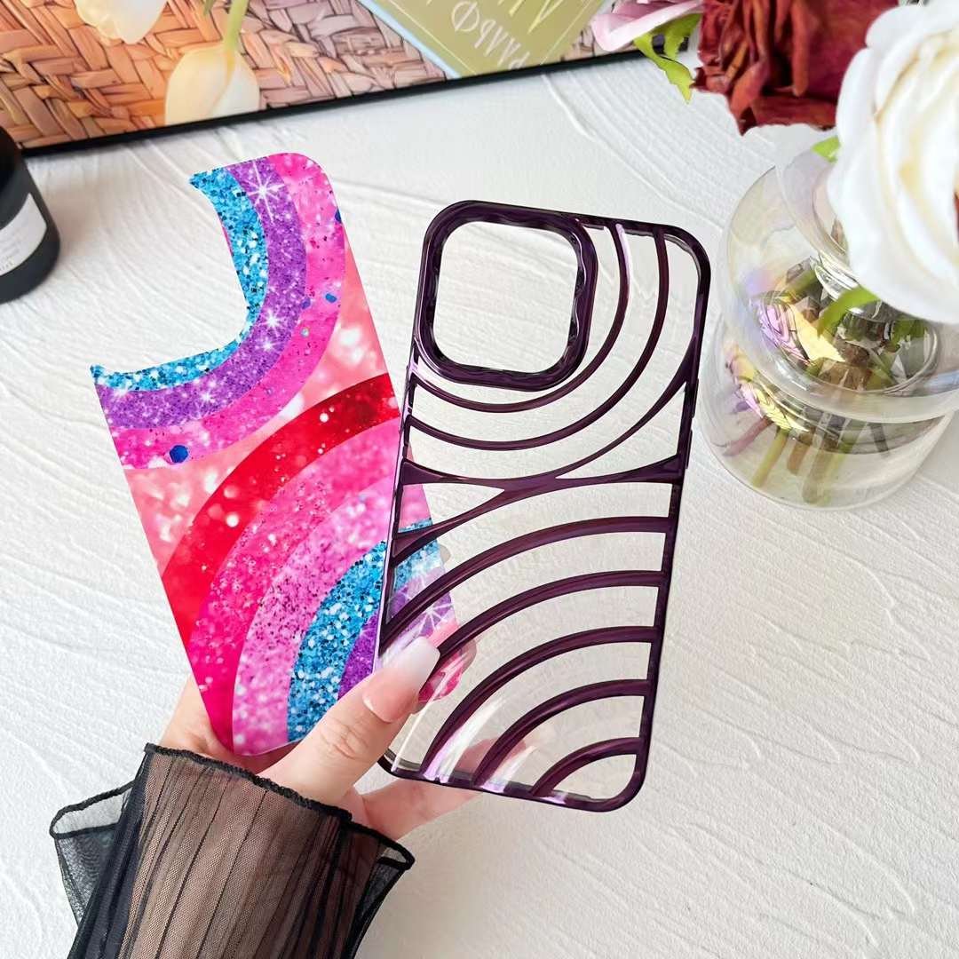 New Cute Electroplate Business Bling IMD Soft TPU Shockproof Mobile Phone Case Cover for iPhones 13 14 15 16 Pro Max Promax