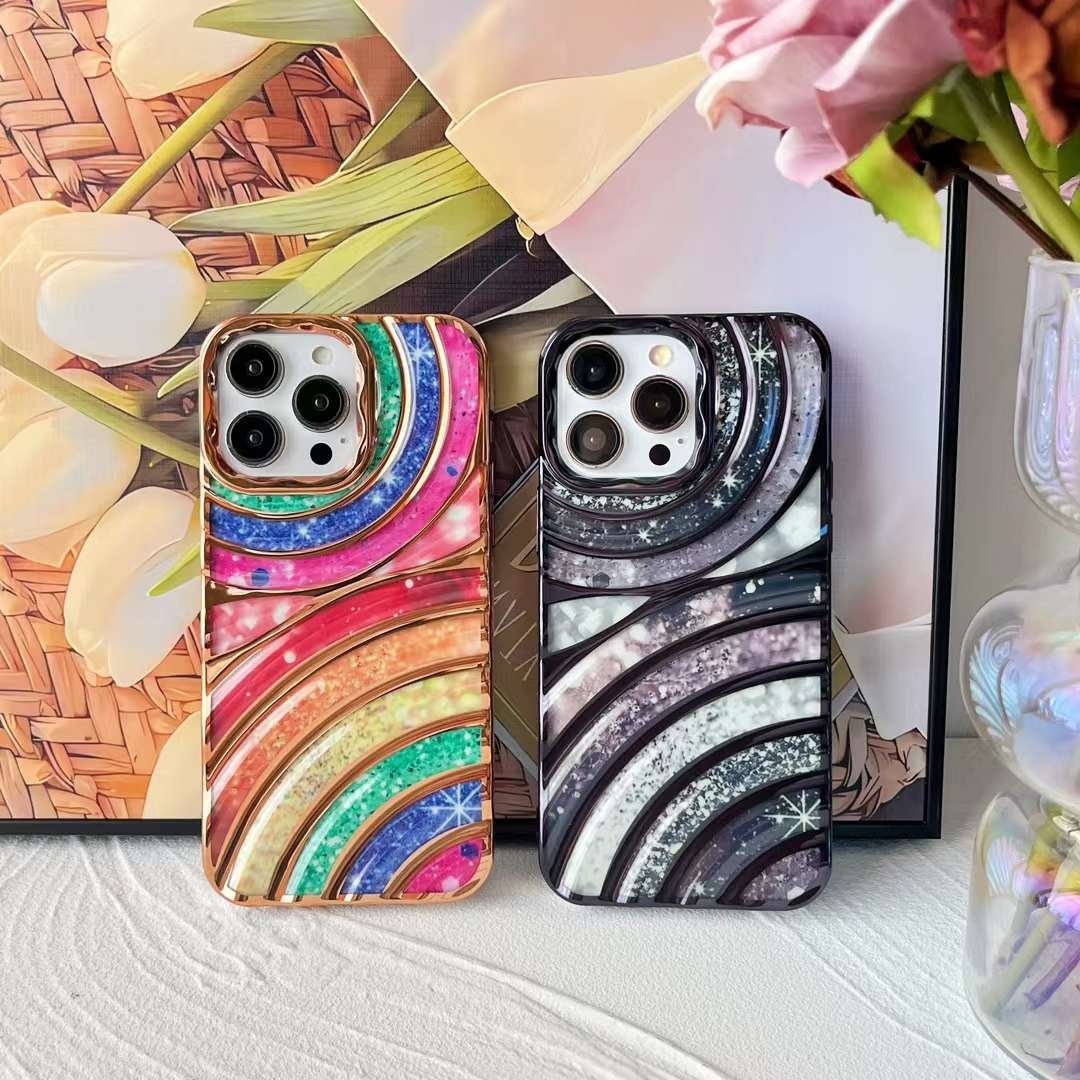 New Cute Electroplate Business Bling IMD Soft TPU Shockproof Mobile Phone Case Cover for iPhones 13 14 15 16 Pro Max Promax