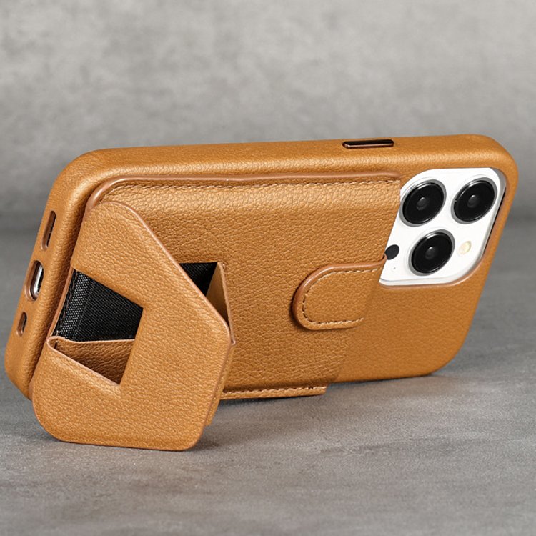 Custom Mobile Phone Wallet Card Pocket Cover Leather Protective Case iPhone13pro Strong Magnetic Absorption Anti-fall Case