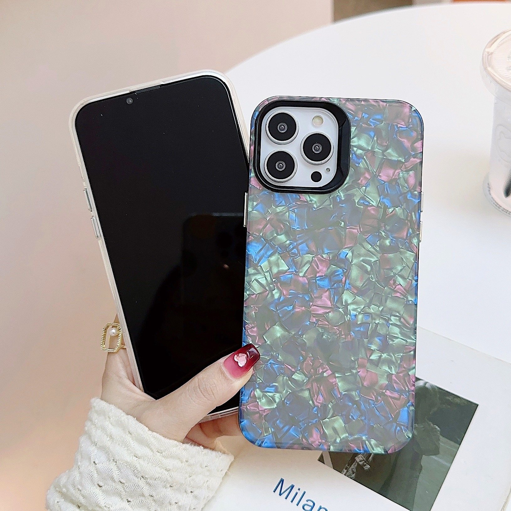 USLION Shell Style Mobile Phone Case Phone Cover TPU Material Cell Phone Back Protective Case