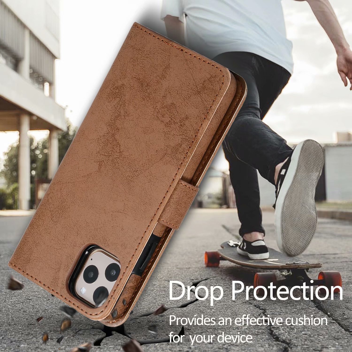 Leather Mobile Phone Cases for iPhone 15 14 13 12 11 XS Max Flip Leather Cover Business Card Holder Wallet Phone Kickstand Case