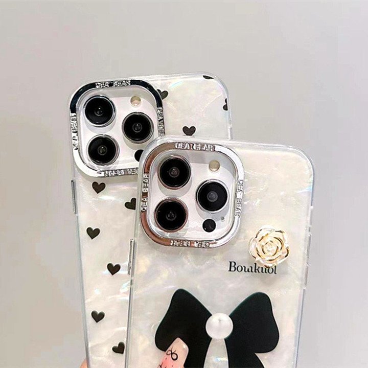 Korean Style Design Rose Flower Bowknot mobile phone case for iPhone 8 plus XS XR 11 12 13 14 15 pro max butterfly back cover