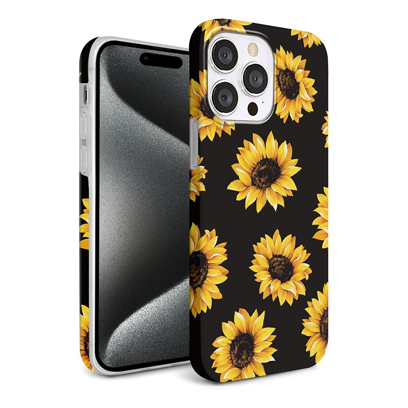 Flower Pattern TPU Full Wrap Print Magnetic Mobile Phone Case with N52 magnet For iPhone 12 13 14 15 16 Pro Max