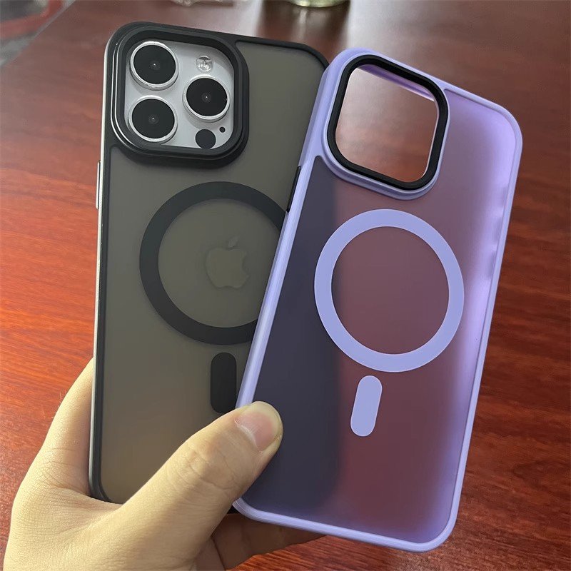 High Quality Clear Shockproof TPU+PC Cover Magnetic Wireless Charging Phone Case for iPhone 15 Pro Max 15 Plus 14 Pro 13 12 11