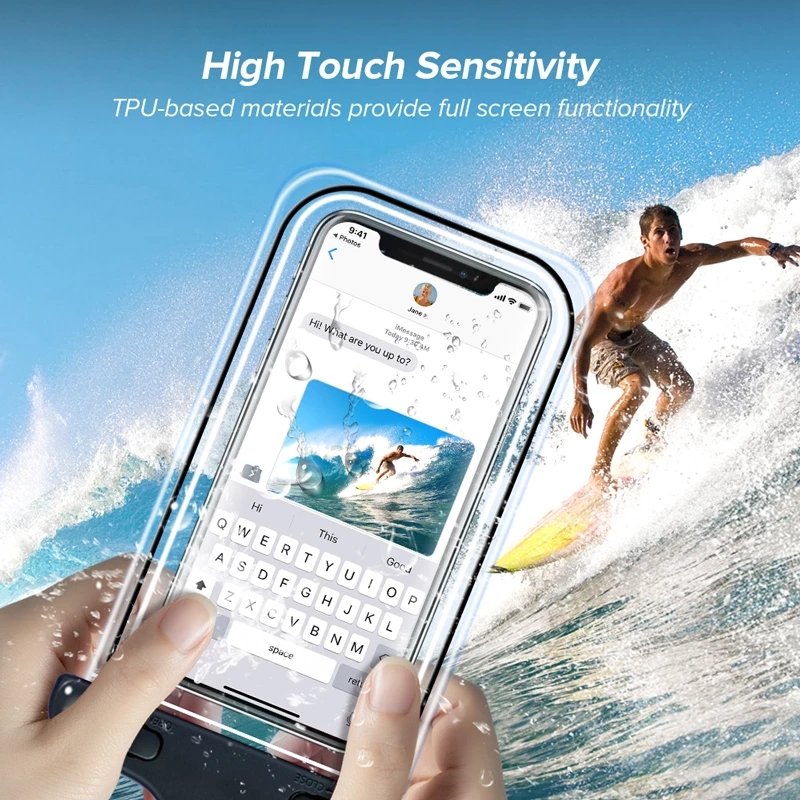universal swimming IPX8 waterproof pouch luminous waterproof phone case transparent pvc mobile phone case