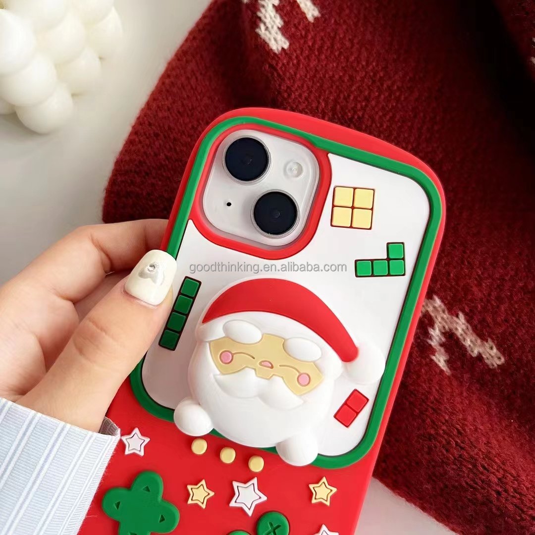 Christmas holiday gift smart phone protection cover customization design cute cartoon wholesale mobile phone case