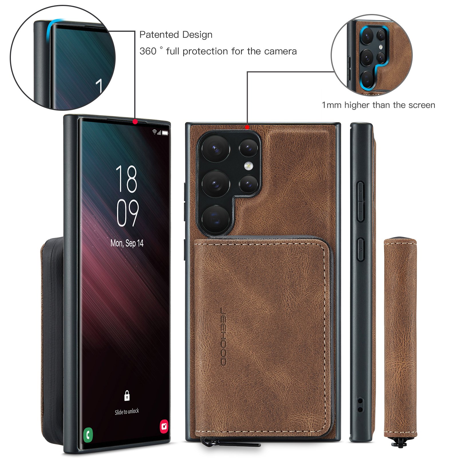 Luxury Leather Phone Case for Samsung S23 S22 S21 S20 Ultra 2 in 1 Detachable Wallet Bag Card Holder Galaxy S23 Magnetic Cover