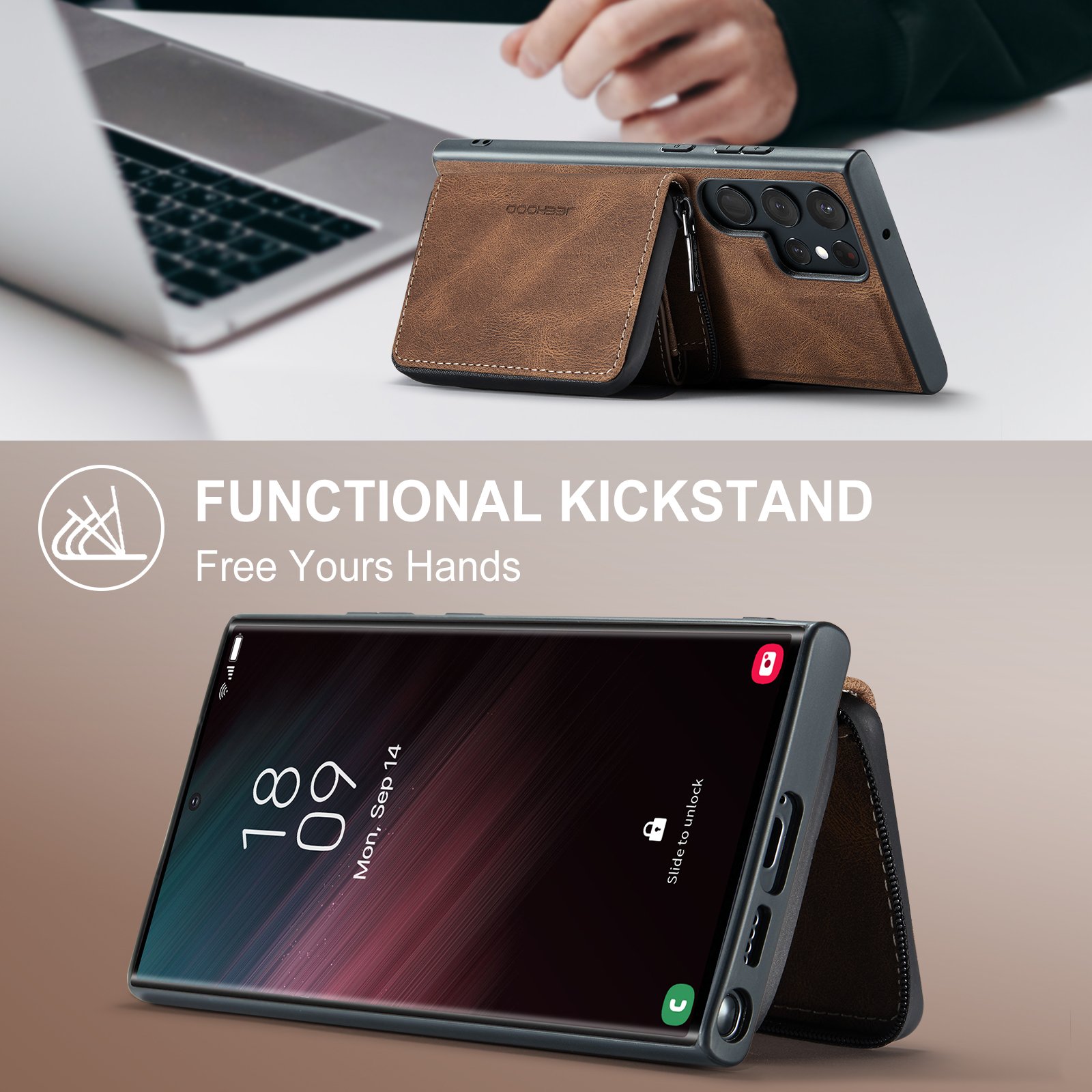 Luxury Leather Phone Case for Samsung S23 S22 S21 S20 Ultra 2 in 1 Detachable Wallet Bag Card Holder Galaxy S23 Magnetic Cover
