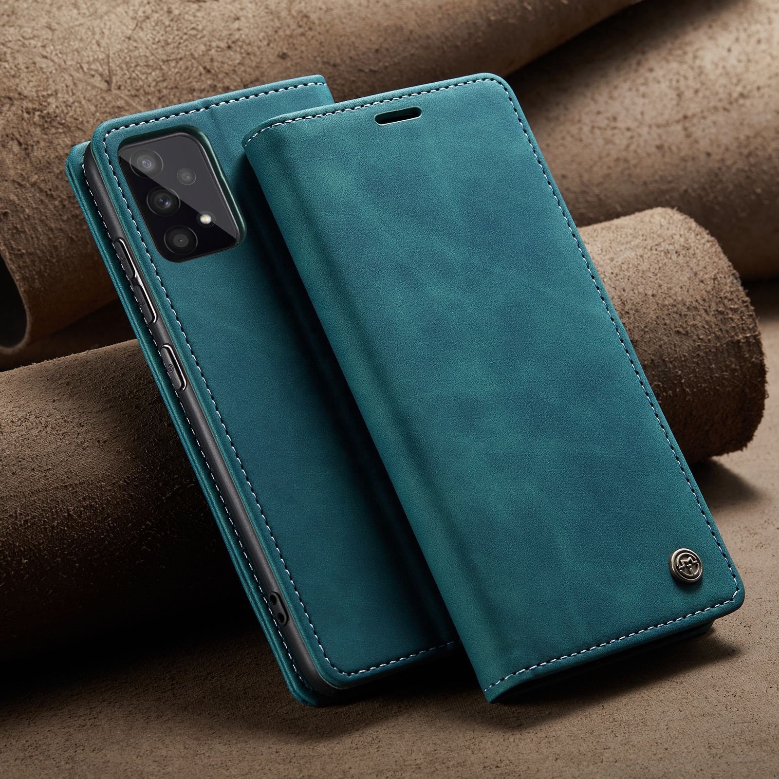 Mobile Phone Case for Samsung S24 A73 Anti-fall Mobile Phone Leather Case Galaxy A14 Retro Flip Protective Cover
