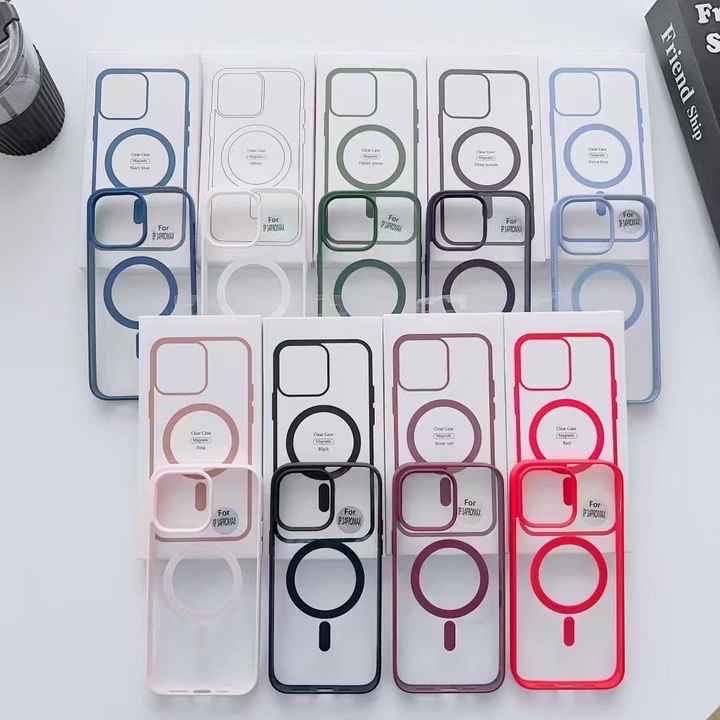 Wholesale Clear Wireless Charging Magnetic Acrylic Luxury Mobile Phone Case For iPhone 16 15 14 13 12 11 XS X XR 7 8 Back Cover