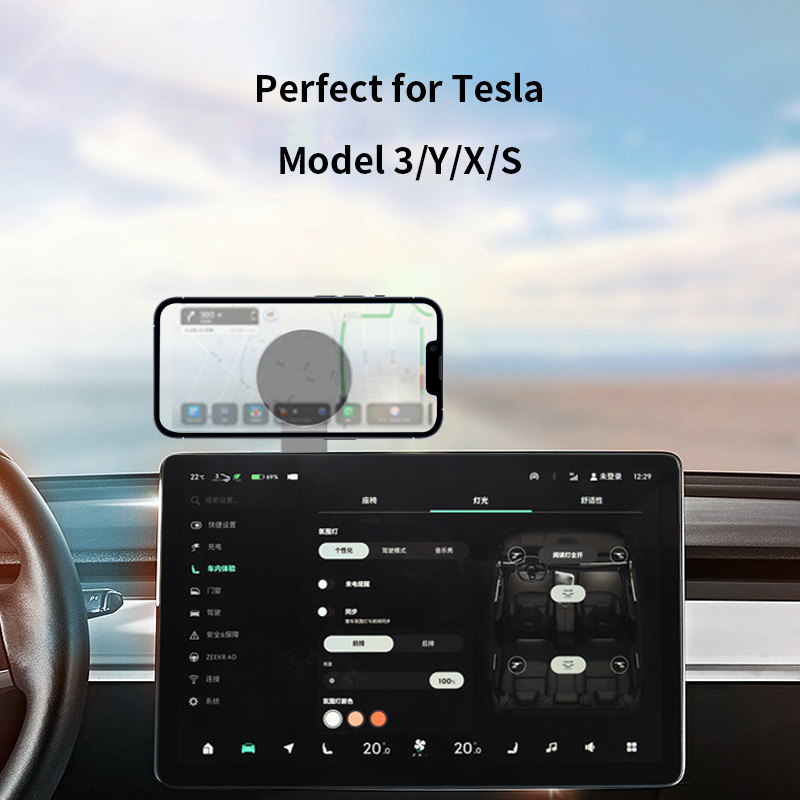 wholesale car screen mobile phone holder strong magnetic laptop side mount clip cellphone holder for magsafe tesla model 3